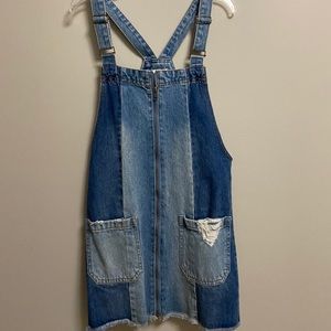 Color block overall dress